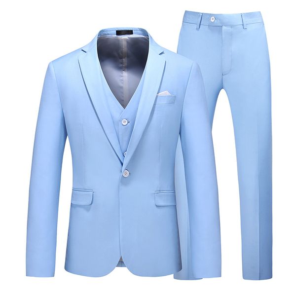 

2/3pcs set luxury mens suits set formal blazer pants vest marriage tuxedo male business casual bridegroom wedding suit m-6xl, White;black