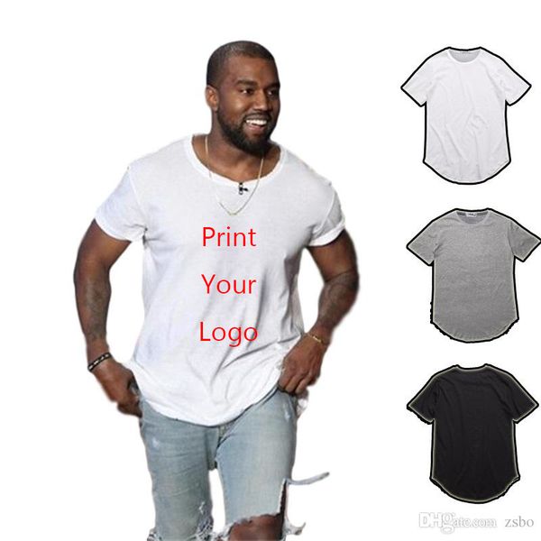 

2019 men's diy fashion t-shirt long t-shirt long rope hip hop t-shirt diy harajuku rock men and women, White;black