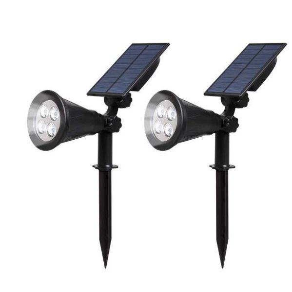 2 STÜCKE LED Solarlicht Outdoor Solar Power Spotlight Garten Rasenlampe Landschaft Spot Beleuchtung Veranda Licht