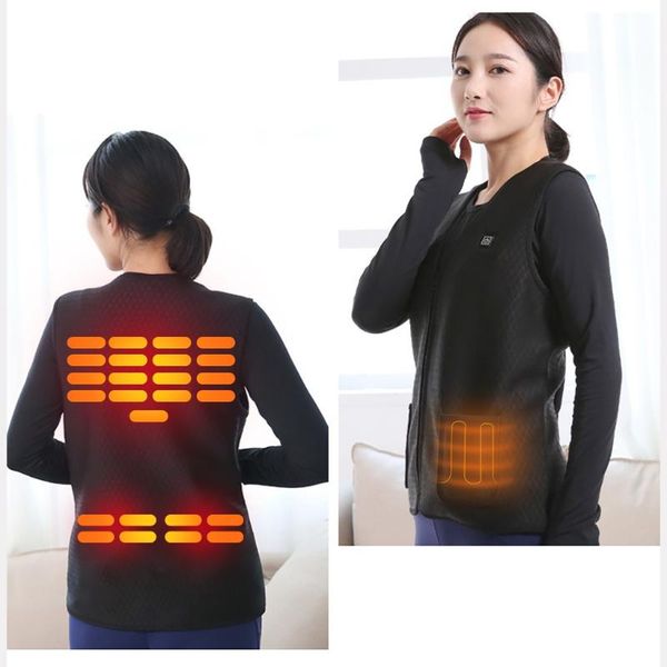 

2019 открытый отдых туризм рыбалка подогреваемые жилеты теплая зима женской одежды электрический tactical usb зарядный нагреватель тепловое, Black