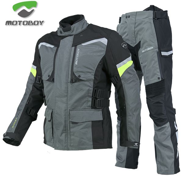 

new motoboy motorcycle bike polyester 600d oxford riding touring 3 layer waterproof warm jacket&pant 4 season wear ce protectors