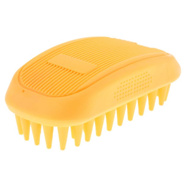

dog & cat bath brush hair comb soft rubber bristles give pet gentle massage