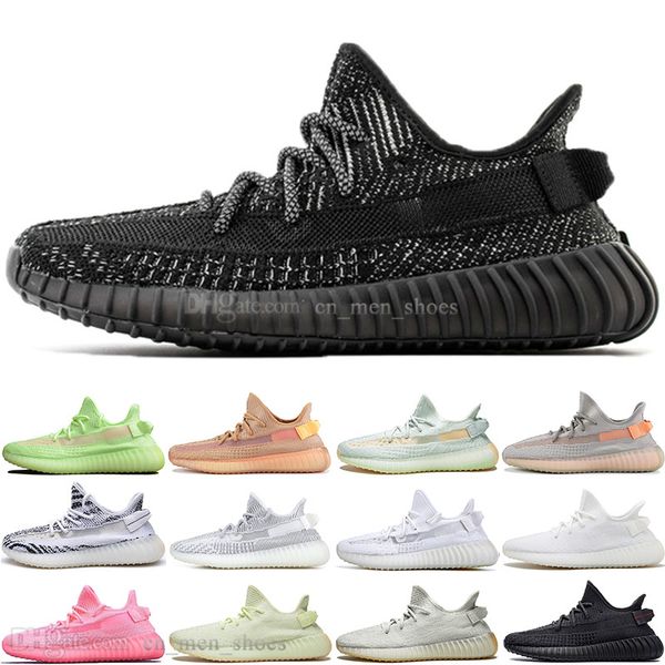 

with box new arrival kanye west clay v2 static reflective gid glow in the dark mens running shoes true form women sports designer sneakers