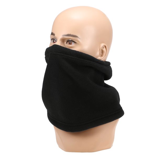 

winter warm outdoor climbing 3-in-1 neck gaiter face mask hat sports windproof uv protection thermal neck warmer mask beanie cap, Black