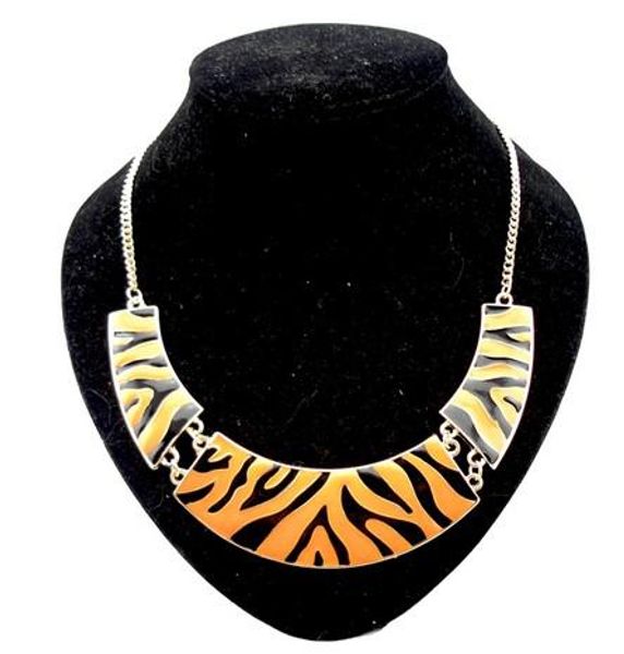 

мода choker bib ожерелье позолоченный металл geometry crescent эмаль зебра полосой ожерелье, Golden;silver