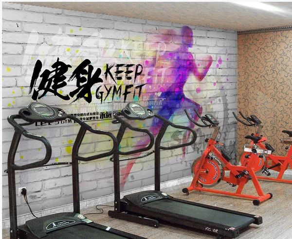

customized wallpaper for walls watercolor brick wall fitness running beauty 3d wallpapers background wall