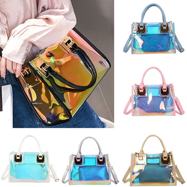 

sequin shoulder bag for women laser simple zipper single shoulder bag pvc ladies casual large capoacity single crossbody bags