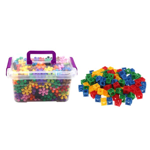 

300 snowflake building blocks+ 100 counters mathlink cubes