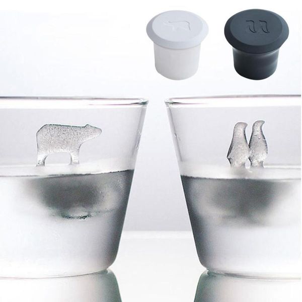 

eco-friendly 2pcs set polar bear penguin silicone jelly choc ice cube mold maker mould party novelty homemade decor party decoration