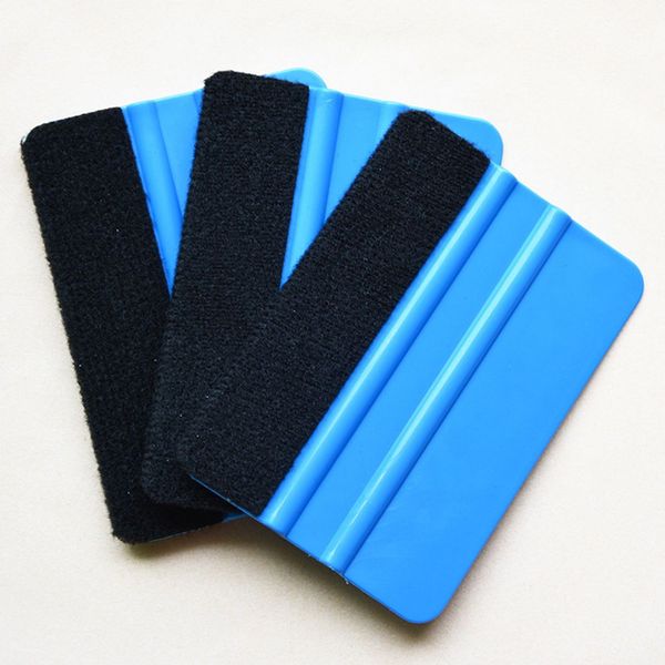 

car vinyl film wrapping tools blue scraper squeegee with felt edge size 99x72mm