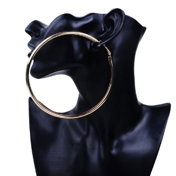 

exaggerated fashion jewelry big circle earrings 110mm earrings punk hoop, Golden;silver