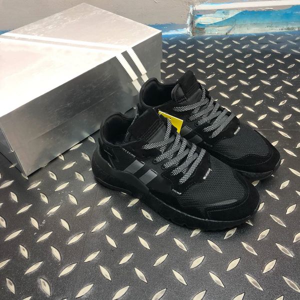 

2019 platform new designer casual lovers sport run shoes black genuine leather flat bottom ing