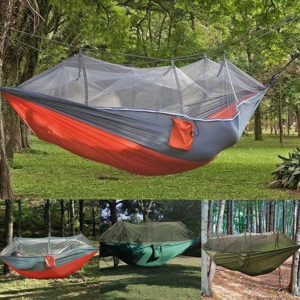 

tents and shelters travel outdoor mosquito net hammock double 210t nylon camping cloth air tent parachute anti-mosquito j5d3