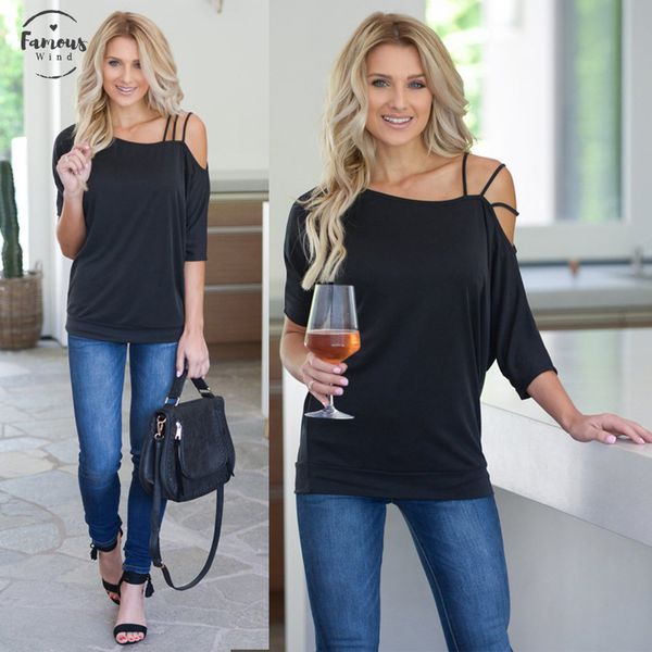 

loose casual short t shirts women one shoulder off cotton t shirt short sleeve 2019 summer print solid fashion clothings, White