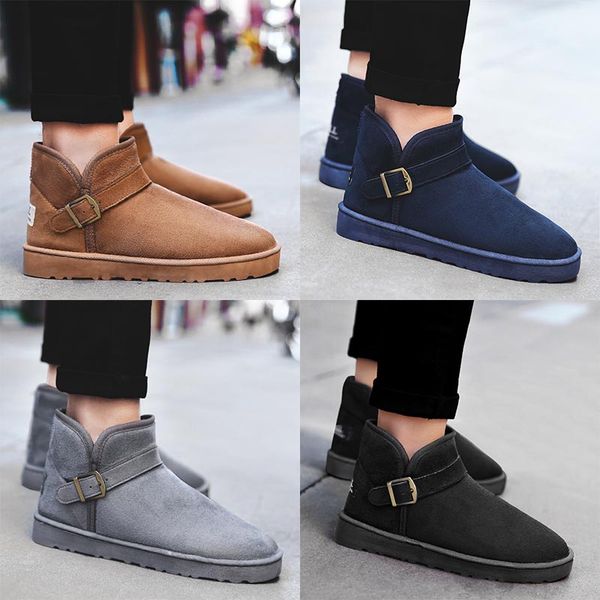 

wholesale ankle snow boots mens winter black yellow blue gery borrow shoes classic women flat warn boots men fashion shoes size36-45, White;red