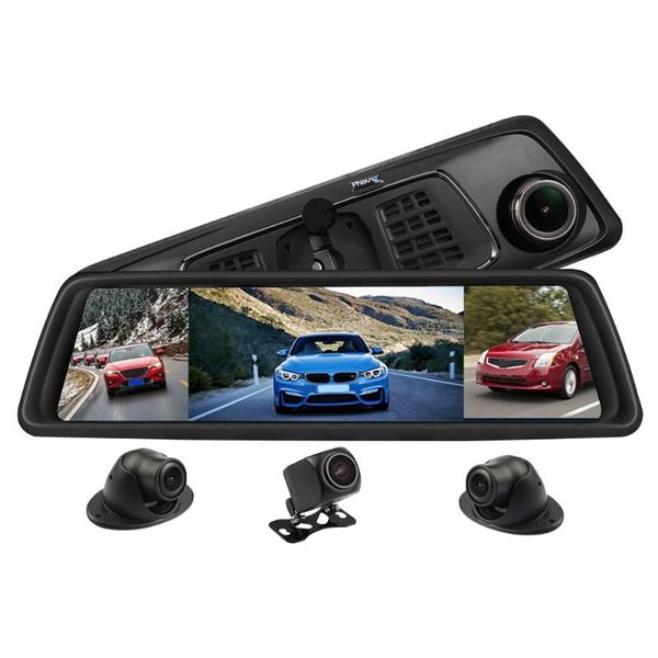 

phisung v9 4g 1296p car rearview mirror dashcam with 3 rear view cameras
