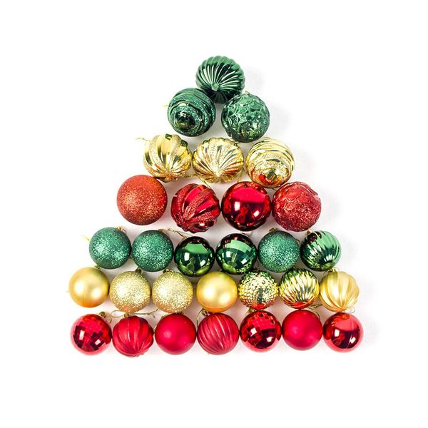 

30pcs/box shatterproof christmas ball decoration pvc powdered shaped hanging xmas ball christmas tree pendant