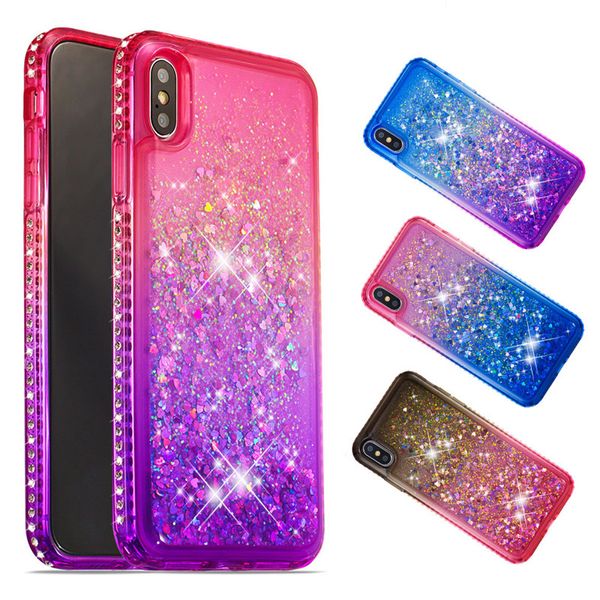 coque iphone xs max paillette liquide violet