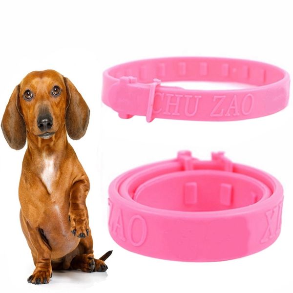 

flea remedies pet flea tick prevention collar, hypoallergenic tick collar for dogs puppy and cats, adjustable and light red dog collars le