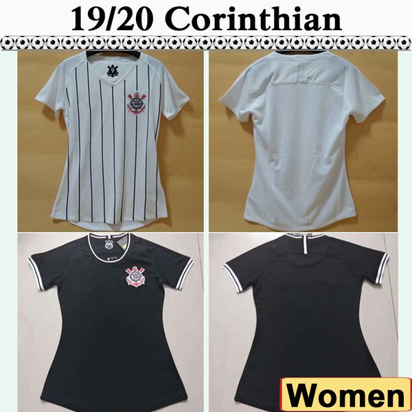 

2019 corinthian jadson women soccer jerseys new romero clayson kazim maycon home away football shirts 19 20 brasil lady camisas de futebol, Black;yellow
