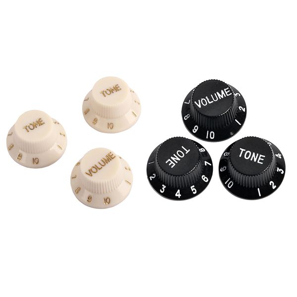 

6pcs electric bass guitar volume tone control knobs dome knobs