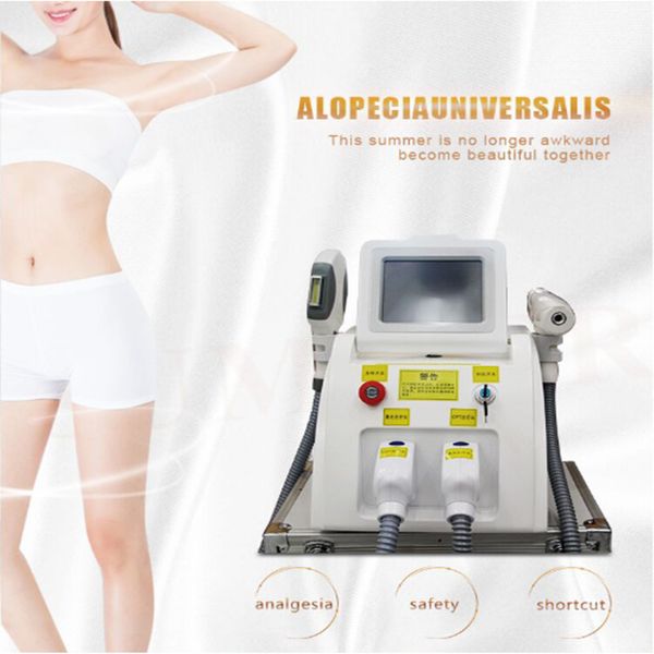 

factory price 2 in 1 ipl shr /opt/elight hair removal and q-switch nd yag laser removal tattoo removal beauty face body machine, Black