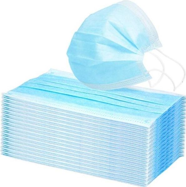 

dhl ship quyz shipping stock non woven adult3 layers earloop dust face masks for gift mask black blue h933