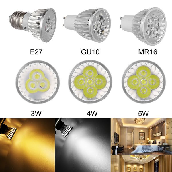 

3w 4w 5w светодиодный прожектор dimmable gu10 лампы mr16 e27 e14 b22 шарика светильника водить пятна света шарика фары downlight светодиодно