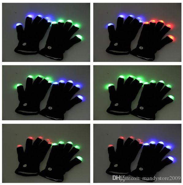 

colorful dj led flashlight gloves led spark gloves shine entertainment tool clap hand knitting gloves ing