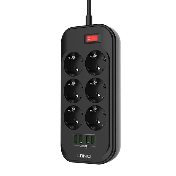 

ldnio se6403 4usb phone charger 6 eu outlet power strip charger suitable in eu country for home/restaurant charging mobile phone