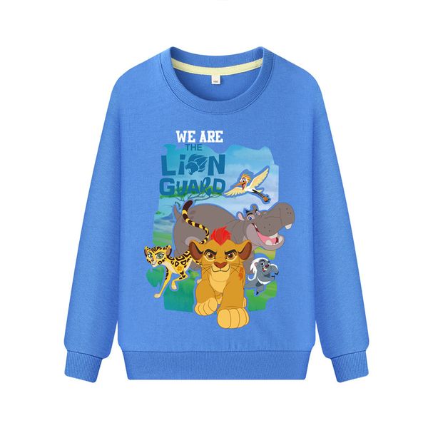 

kids clothing the king of lion guard simba boys girls cosplay clothes long sleeve cotton hoodies t-shirt hooded outfits tee, Blue;gray