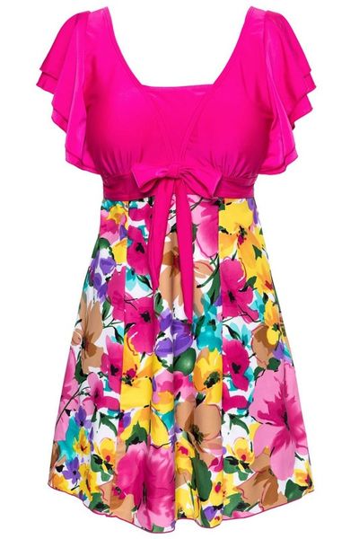 

women's cut slim swim floral swimsuit one piece wrapped chest beach swimwear rose red 4xl, White;black