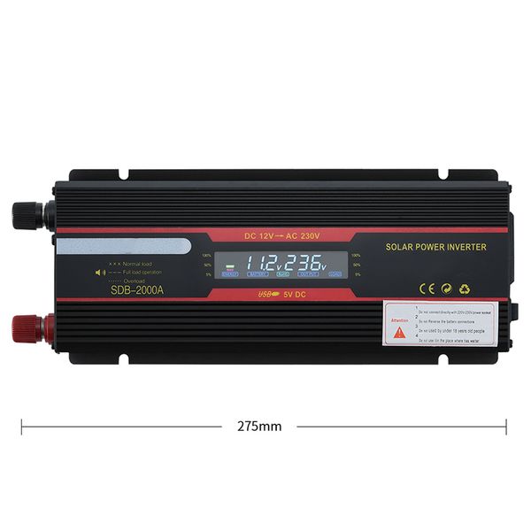 

allomn car inverter 12v 220v 6000w power inverter voltage converter transformer 12v/24v to 110v/220v inversor + lcd display