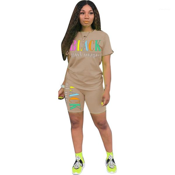 

красочные костюмы donna с коротким рукавом тонкий спортивный костюм дизайнерские женские повседневные 2pcs наборы женская letter печать, Gray