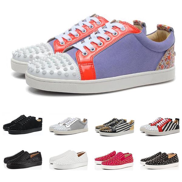 

Hot luxury sneakers designer shoes red bottoms for men women low cut Studded Spikes Party Lovers Genuine Leather casual rivet Sneaker
