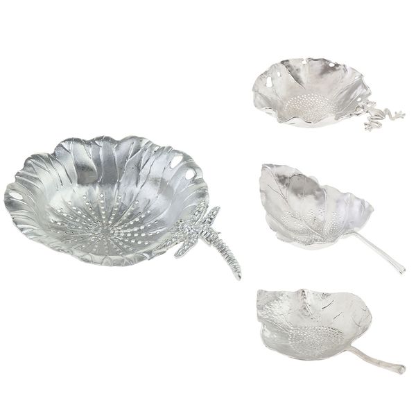

4pcs pure tin tea filter strainer leaf shaped tea filter kung fu tea accessories
