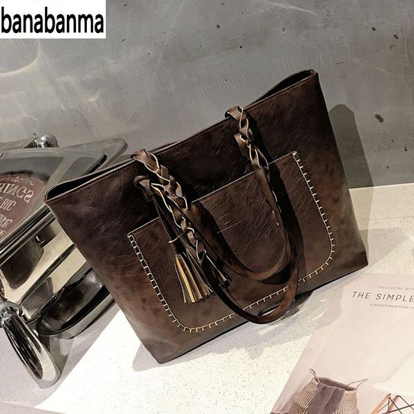 

banabanma simple stylish tassel shoulder bag elegant all-match women handbags kz30