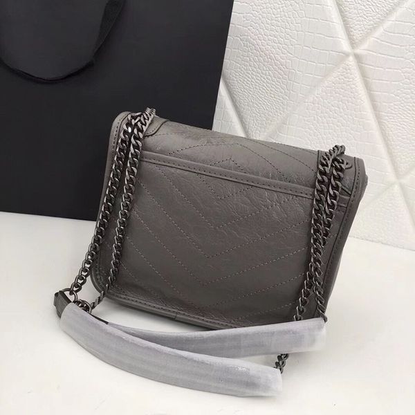 

luxury designer fashion handbags crinkled vintage leather shoulder strap women bags chain crossbody bag brand designer messenger bag