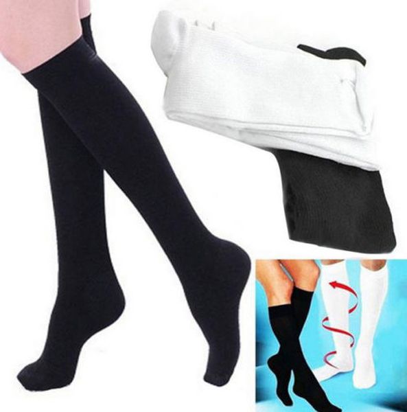 

new miracle socks anti fatigue compression stocking sock leg wzco warmers slimming socks calf support relief socks, Black