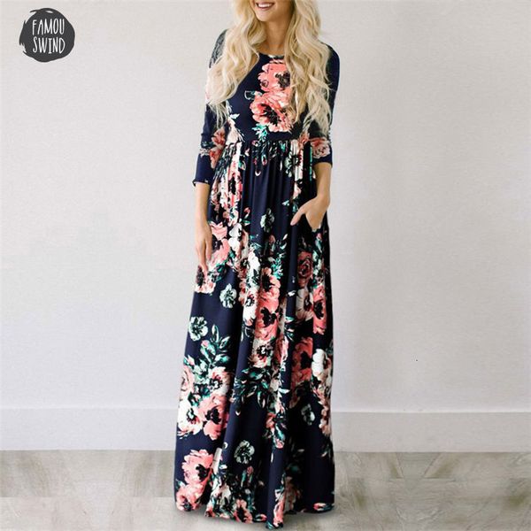 

2019 summer long dress floral print boho beach dresses maxi dress women evening party dress sundress floor length vestidos festa, Black;gray