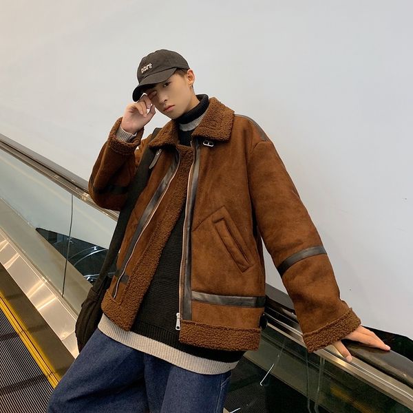 

men's down & parkas 2021 winter korean version of european and american style loose casual plus velvet elk fur jacket, Black