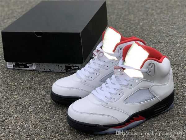 

2020 release air 5 5s fire red da1911-102 men basketball shoes authentic sports sneaker with original box