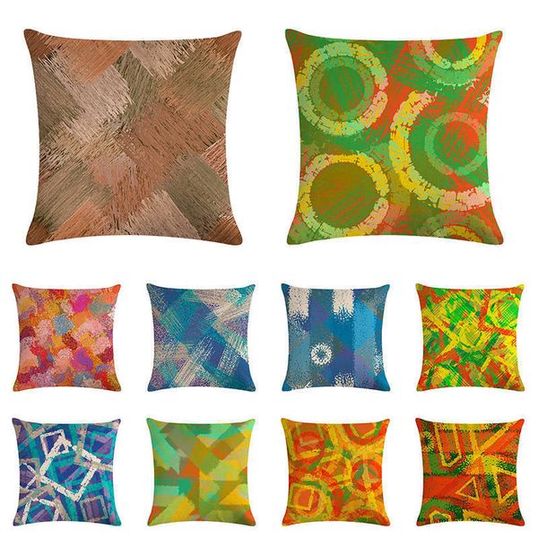 

высокое качество акварелью подушка обложка желтый серия home decor хлопок белье подушка обложка автомобилей диван бросьте подушки наволочки