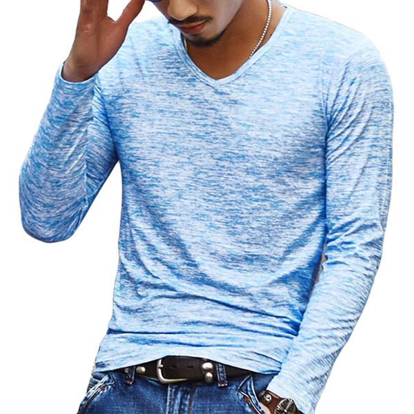 

2017 новый модный весна мужчины основная футболка с длинным рукавом тонкий повседневная мужчины топы стрейч пуловер tee сорочка homme бренд, White;black