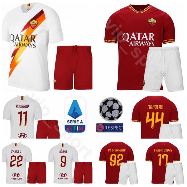 

2020 men soccer 16 daniele de rossi jersey as roma set 10 francesco totti 4 bryan cristante 7 lorenzo pellegrini football shirt kits, Black