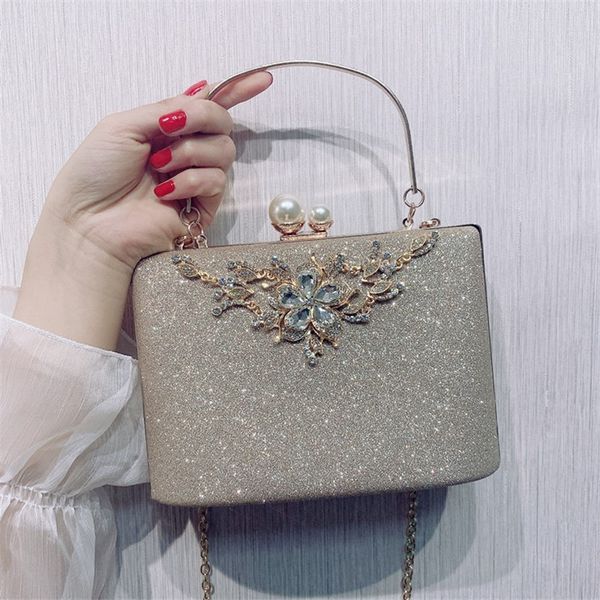 

women handbag silver clutch evening bag luxury designer women bags crystal shoulder bag vintage female wedding purse zd1422 y200520