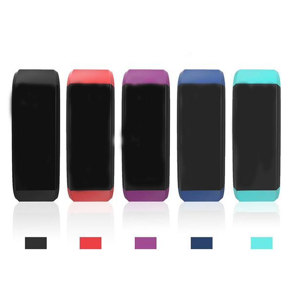 

id115plus color screen smart bracelet heart rate sleep monitoring bluetooth sports meter step bracelet, Slivery;brown