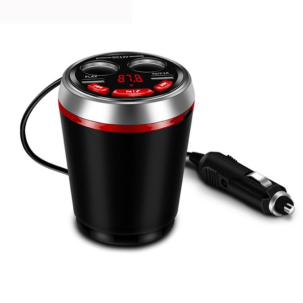 

3 in 1 bluetooth fm transmitter car music mp3 player hands car kit cup holder cigarette lighter 2 usb power