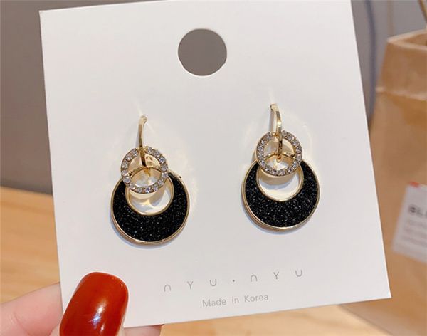 

s925 silver needle temperament ring earrings short style french earrings pendant multi-drill simple earrings wholesale