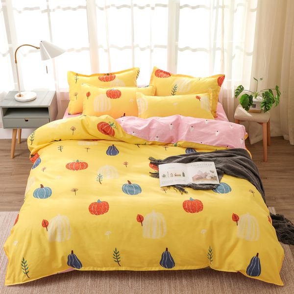

halloween pumpkin duvet cover set flat sheet pillow case 3/4pc twin full  king size bedding set for kids and adults